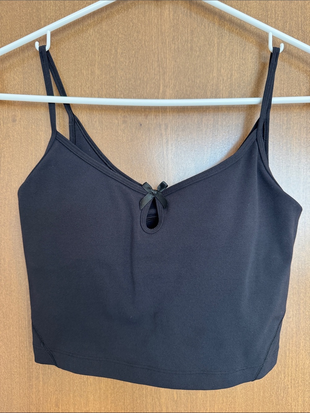 lululemon athletica Black Strappy Crop Tank with Subtle Back Detail